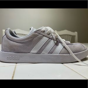 White n gray Adidas.